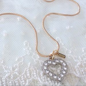 Sold! Coach Pave Heart & Hangtag Necklace